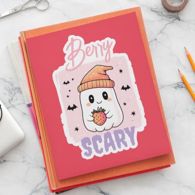 Berry Scary Cute Ghost Halloween  Sticker (Creator Uploaded)