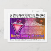 Berry Scary Halloween Martini Recipe Postcard (Front/Back)