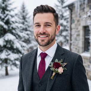 Berry Scattered Dots Neck Tie