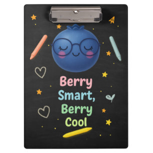 Berry Smart, Berry Cool Cute Chalkboard Clipboard