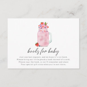 Berry Smoothie Baby Shower Book Request Enclosure Card