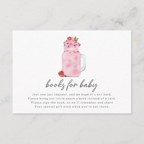Berry Smoothie Baby Shower Book Request Enclosure Card