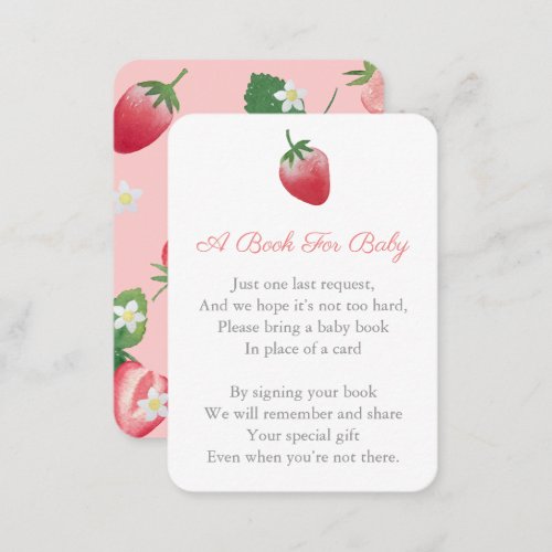 Berry Special Book For Babys Library Baby Shower Enclosure Card