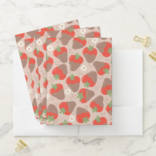 Berry Special Dipped Strawberries - Latte Pocket Folder