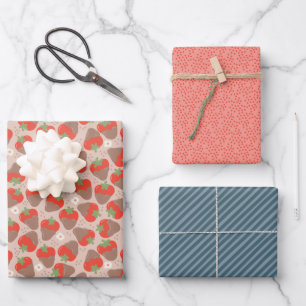 Berry Special Dipped Strawberries - Latte Wrapping Paper Sheets