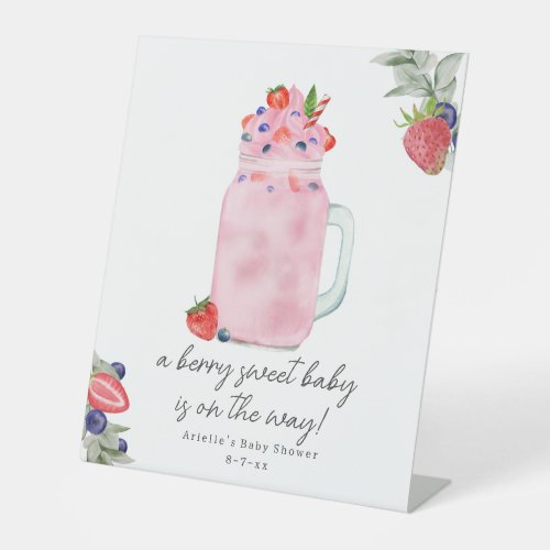 Berry Special Smoothie Baby Shower Pedestal Sign