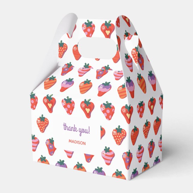 Berry Special Strawberry Birthday - White Favor Boxes (Front Side)