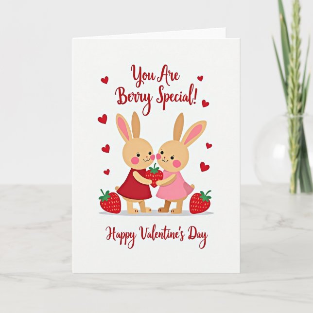 Berry Special Valentines Bunny Card (Front)