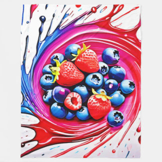 Berry Splash: Color Burst Fleece Blanket