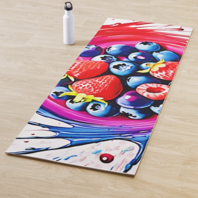 Berry Splash: Color Burst Yoga Mat (In Situ)