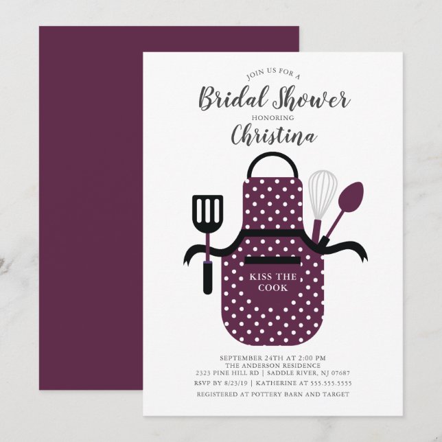 Berry Stock the Kitchen Bridal Shower Invitation (Front/Back)