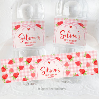 Berry Strawberry Water Bottle Label