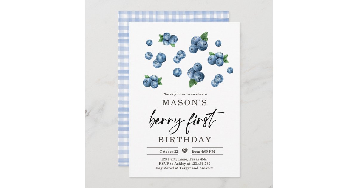 Berry First Birthday Sign Strawberry Blueberry 1st Birthday Party Sign -  Design My Party Studio