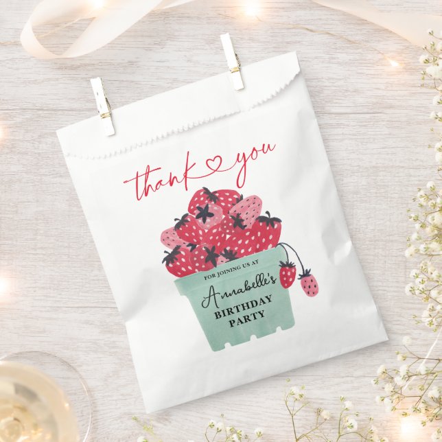 Berry Sweet 1st Birthday Favor Bag (Clipped)