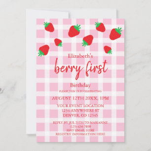 Berry Sweet 1st Birthday Invitation