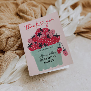 Berry Sweet 1st Birthday Letterpress Thank You Card