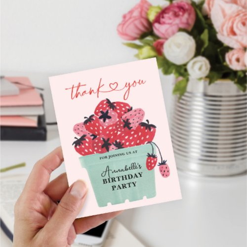 Berry Sweet 1st Birthday Thank You Card