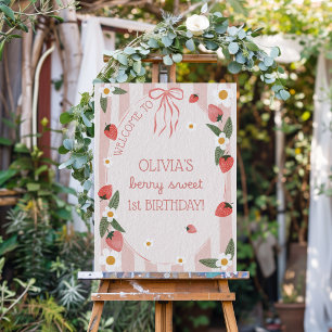 Berry Sweet 1st Birthday Welcome Sign