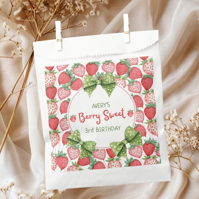 Berry Sweet 3rd Birthday Strawberry Party  Favor Bag (Creator Uploaded)