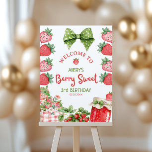 Berry Sweet 3rd Birthday Strawberry Party  Foam Board