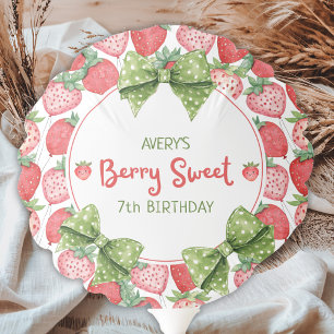 Berry Sweet 7th Birthday Strawberry Party  Balloon