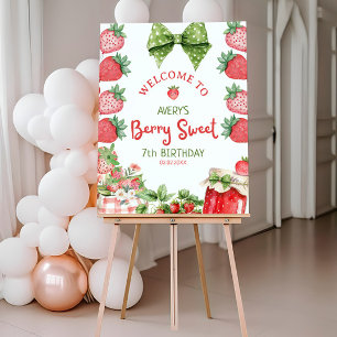 Berry Sweet 7th Birthday Strawberry Party  Foam Board
