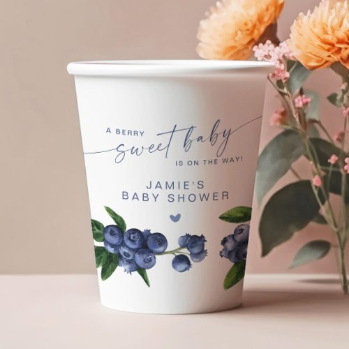 Berry Sweet Baby Blueberry Baby Shower Paper Cups
