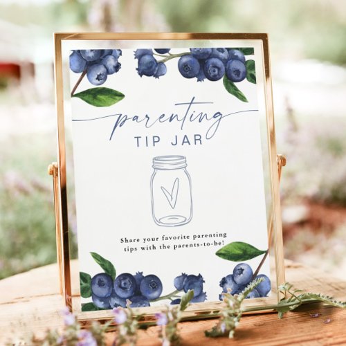 Berry Sweet Baby Blueberry Parenting Tip Jar Sign