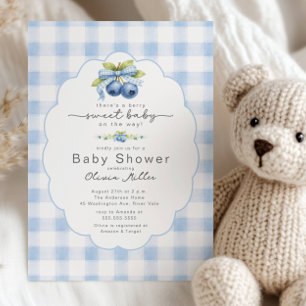 Berry Sweet Baby Blueberry Shower Invite