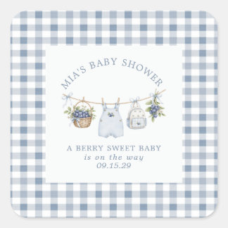 Berry Sweet Baby Clothesline Baby Shower Square Sticker