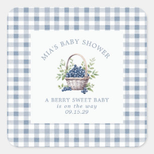 Berry Sweet Baby Clothesline Baby Shower Square Sticker