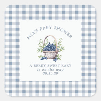 Berry Sweet Baby Clothesline Baby Shower Square Sticker