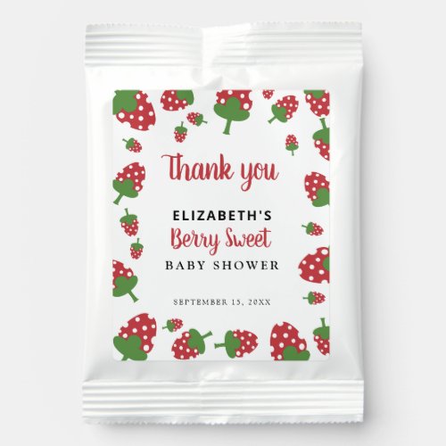 Berry Sweet Baby Cute Strawberry Modern Thank you Hot Chocolate Drink Mix