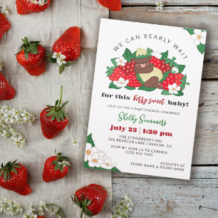 Berry Sweet Baby Neutral Strawberry Baby Shower Invitation
