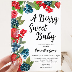 Berry Sweet Baby on the Way Baby Shower Invitation