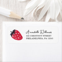 Berry Sweet Baby Shower Address Label Strawberry