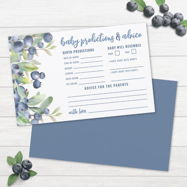 Berry Sweet Baby Shower Advice Predictions Card (Berry Sweet Baby Shower Advice Predictions Card )