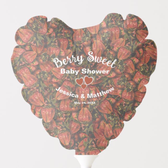 Berry Sweet Baby Shower Balloon - Strawberries (Front)