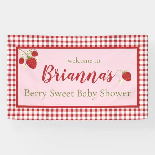 Berry Sweet Baby Shower Banner  Pink and Red