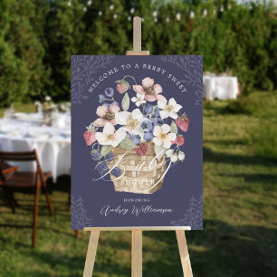 Berry Sweet Baby Shower Berries & Flowers Welcome Foam Board
