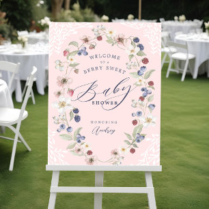 Berry Sweet Baby Shower Berries & Flowers Welcome Foam Board