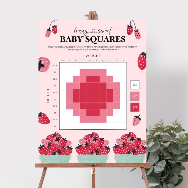 Berry Sweet Baby Shower Betting Squares Sign (Creator Uploaded)