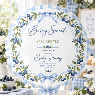 Berry Sweet baby shower   Blue Gingham Blueberry Balloon