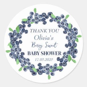 Berry Sweet Baby Shower Blueberry Baby Girl Boy Classic Round Sticker