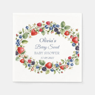 Berry Sweet Baby Shower Blueberry Baby Girl Boy Napkins