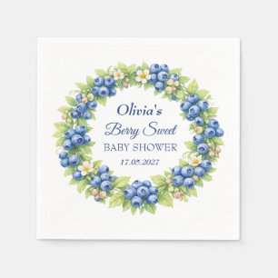 Berry Sweet Baby Shower Blueberry Baby Girl Boy Napkins