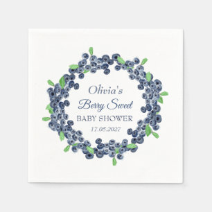 Berry Sweet Baby Shower Blueberry Baby Girl Boy Napkins