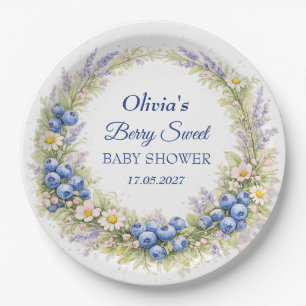 Berry Sweet Baby Shower Blueberry Baby Girl Boy Paper Plates