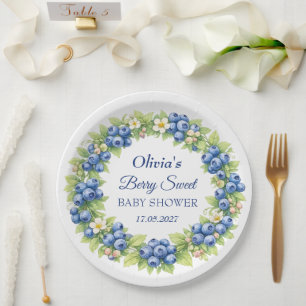 Berry Sweet Baby Shower Blueberry Baby Girl Boy Paper Plates