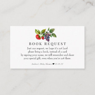 Berry Sweet Baby Shower Books For Baby Enclosure Card